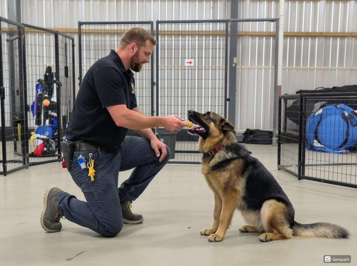 Dog training session